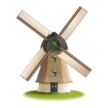 Vetor grátis moinho de vento pintado conceito de cor